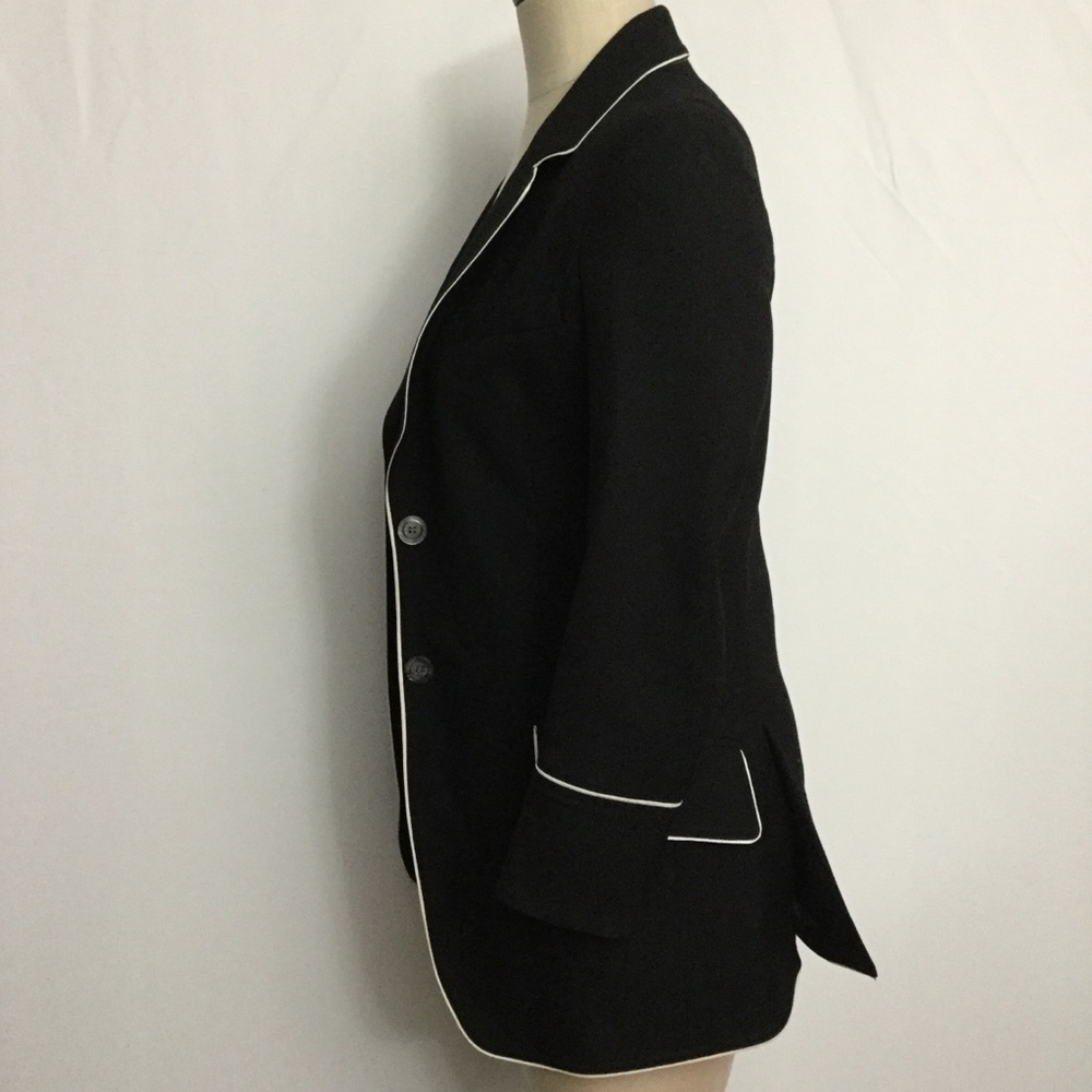 Gucci Wool Piped Blazer Sz Fits US 2-4 Black White - Picture 7 of 8